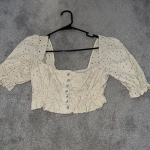 Urban Outfitter cropped button up top! Size Medium